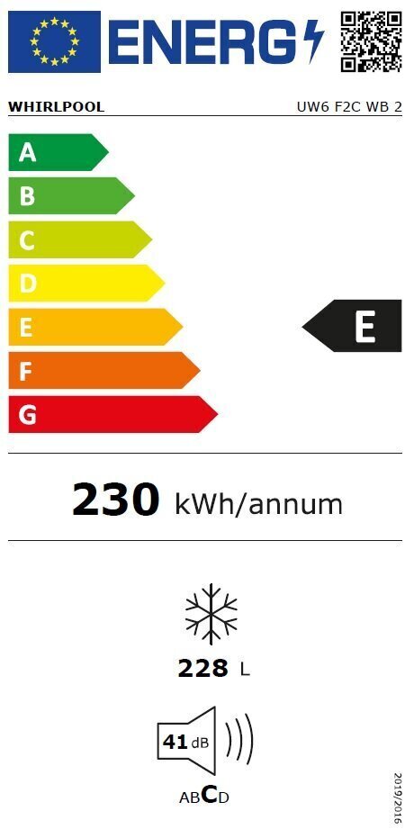 Whirlpool UW6 F2C WB 2 цена и информация | Sügavkülmikud, külmakirstud | hansapost.ee