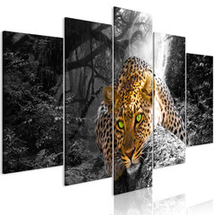 Maal - Leopard Lying (5 Parts) Wide Grey цена и информация | Artgeist Мебель и домашний интерьер | hansapost.ee