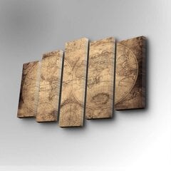 Репродукция из четырех частей Карта мира цена и информация | Настенные деревянные декорации | hansapost.ee