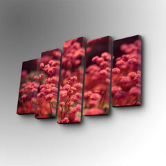 Репродукция из пяти частей Красные цветы цена и информация | Настенные деревянные декорации | hansapost.ee