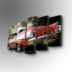 Репродукция пяти частей Красный автомобиль цена и информация | Настенные деревянные декорации | hansapost.ee