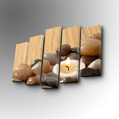 Репродукция из пяти частей Свеча и галька цена и информация | Настенные деревянные декорации | hansapost.ee