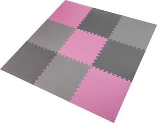 Kaitsev põrandamatt One Fitness 60x60x1 cm, 9 tk, roosa/hall hind ja info | Pole täpsustatud Sport, puhkus, matkamine | hansapost.ee