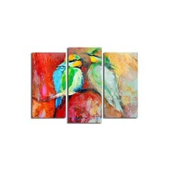 Kolmeosaline reproduktsioon Kaks lindu цена и информация | Настенные деревянные декорации | hansapost.ee
