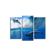 Kolmeosaline reproduktsioon Delfiin цена и информация | Настенные деревянные декорации | hansapost.ee
