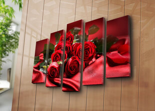 Репродукция из пяти частей Розы цена и информация | Настенные деревянные декорации | hansapost.ee