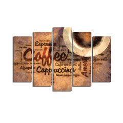 Репродукция из пяти частей Кофе цена и информация | Настенные деревянные декорации | hansapost.ee
