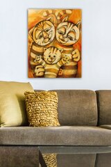 Репродукция Семейство кошек цена и информация | Настенные деревянные декорации | hansapost.ee