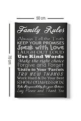 Репродукция Family rules (black and white) цена и информация | Настенные деревянные декорации | hansapost.ee