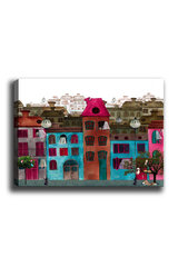 Репродукция Цветные дома цена и информация | Настенные деревянные декорации | hansapost.ee
