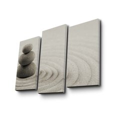 Kolmeosaline reproduktsioon Zen kivid цена и информация | Настенные деревянные декорации | hansapost.ee