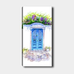 Репродукция Синяя дверь окружённая цветами цена и информация | Настенные деревянные декорации | hansapost.ee