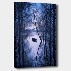 Репродукция Лодка на реке зимой цена и информация | Репродукции, картины | hansapost.ee