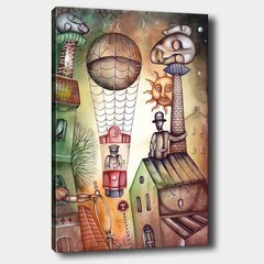 Репродукция на холсте Полет на воздушном шаре цена и информация | Настенные деревянные декорации | hansapost.ee
