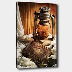 Репродукция на холсте Древняя книга и лампа цена и информация | Настенные деревянные декорации | hansapost.ee