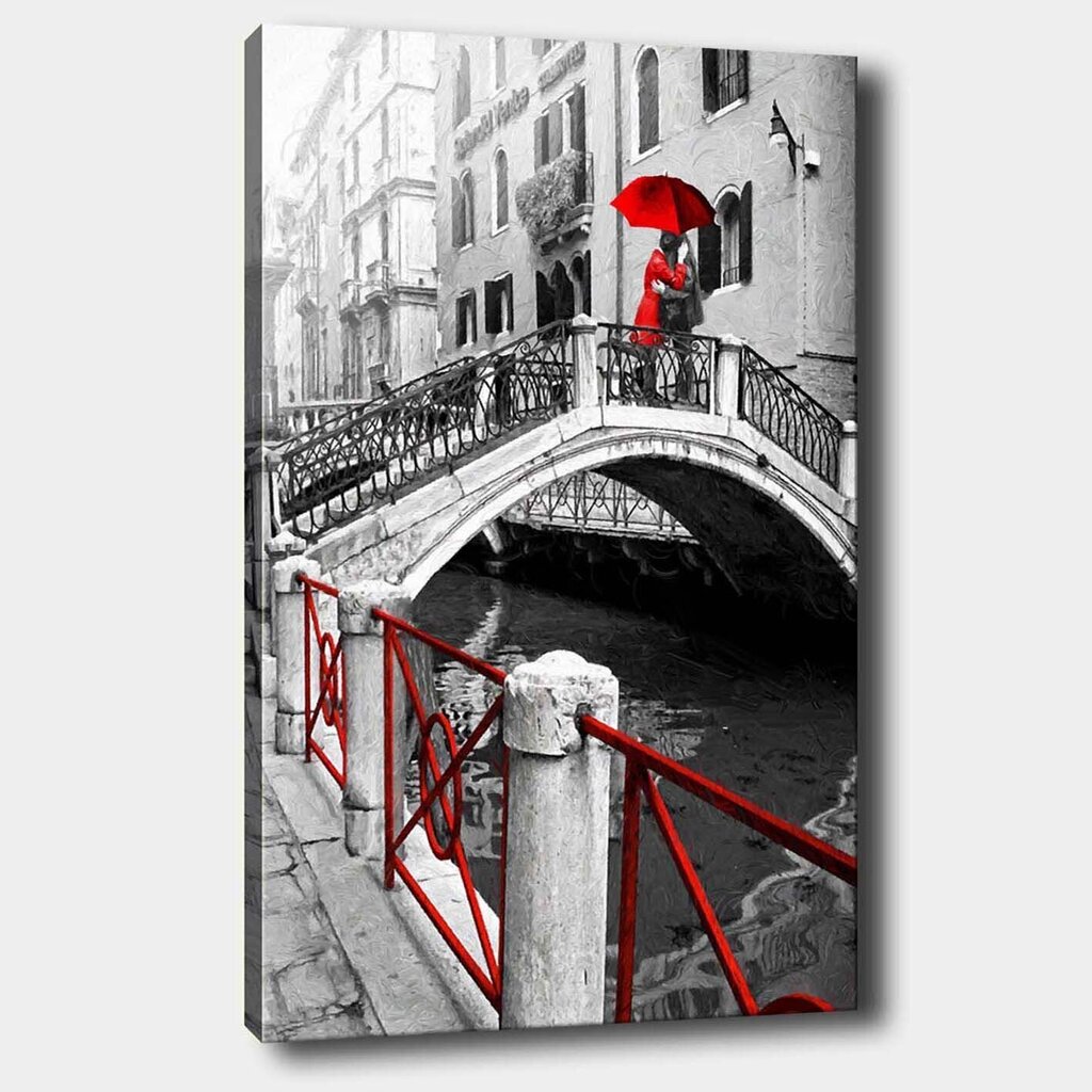 Reproduktsioon Paar punase vihmavarju all hind ja info | Seinapildid | hansapost.ee