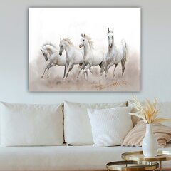 Репродукция Белые лошади цена и информация | Настенные деревянные декорации | hansapost.ee