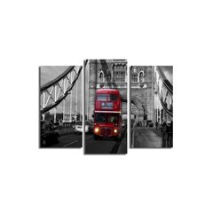 Kolmeosaline reproduktsioon Punane buss Londonis цена и информация | Настенные деревянные декорации | hansapost.ee