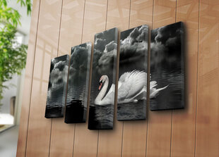 Репродукция из пяти частей Лебедь цена и информация | Настенные деревянные декорации | hansapost.ee