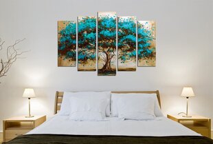 Репродукция из пяти частей Синее дерево цена и информация | Репродукции, картины | hansapost.ee