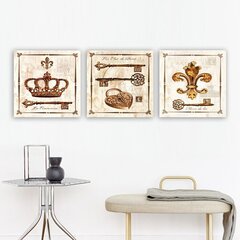 Репродукция из трех частей Королевство цена и информация | Настенные деревянные декорации | hansapost.ee