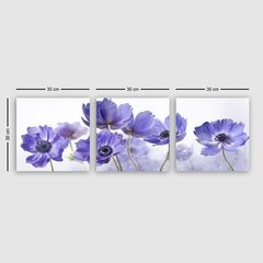 Kolmeosaline reproduktsioon Sinised lilled hind ja info | Seinapildid | hansapost.ee