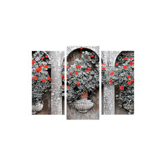 Репродукция из трех частей Цветы в вазонах цена и информация | Настенные деревянные декорации | hansapost.ee