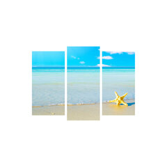 Репродукция из трех частей Морской звезды на пляже цена и информация | Настенные деревянные декорации | hansapost.ee