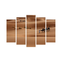 Репродукция из пяти частей Верблюды в пустыне цена и информация | Настенные деревянные декорации | hansapost.ee