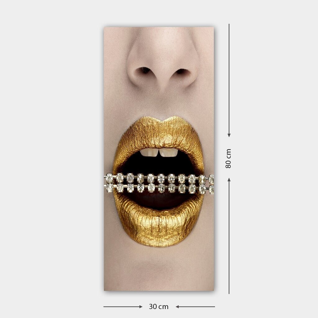 Reproduktsioon Kuldsed huuled pärlitega цена и информация | Seinapildid | hansapost.ee
