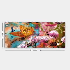Репродукция Бабочка на цветах цена и информация | Настенные деревянные декорации | hansapost.ee