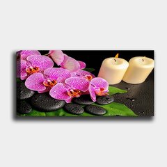 Репродукция Орхидеи и свечи цена и информация | Настенные деревянные декорации | hansapost.ee