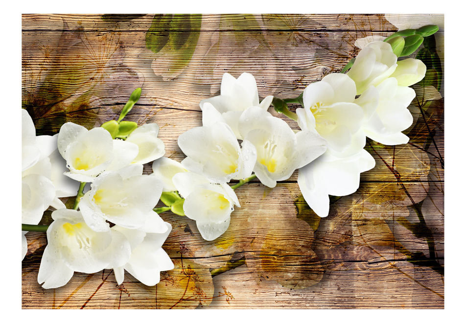 Fototapeet - Freesia on Wood цена и информация | Fototapeedid | hansapost.ee