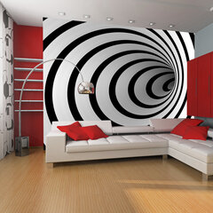 Fototapeet - Black and white 3D tunnel hind ja info | Fototapeedid | hansapost.ee