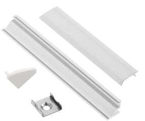 Алюминиевый профиль для светодиодной ленты Eurolight, угловой, 1м, белый цена и информация | Светодиодные ленты | hansapost.ee
