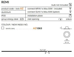 Süvistatav valgusti Azzardo Remi AZ1363 hind ja info | Süvistatavad LED valgustid | hansapost.ee