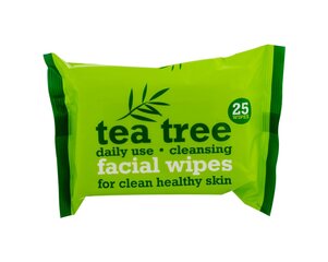 Niisked näopuhastuslapid Tea Tree Cleansing, 25 tk цена и информация | Ватная продукция, влажные салфетки | hansapost.ee