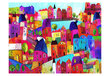 Fototapeet - Rainbow-hued town hind ja info | Fototapeedid | hansapost.ee