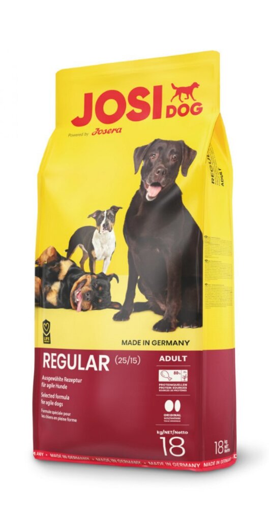 Josera JosiDog kuivtoit koertele Regular, 18 kg цена и информация | Koerte kuivtoit ja krõbinad | hansapost.ee