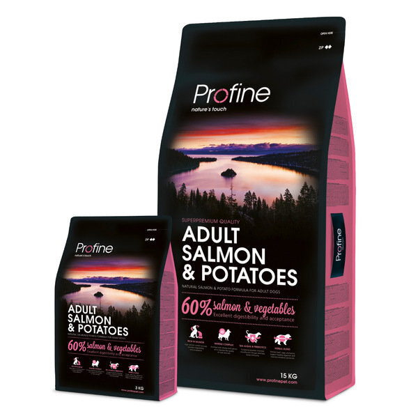 Profine Adult Salmon & Potatoes koeratoit 15 kg цена и информация | Koerte kuivtoit ja krõbinad | hansapost.ee