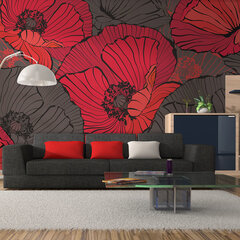 Fototapeet - Pleated poppies цена и информация | Фотообои | hansapost.ee