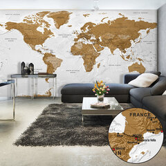 XXL fototapeet - World Map: White Oceans II hind ja info | Fototapeedid | hansapost.ee