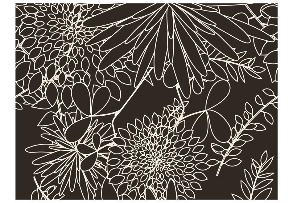 Fototapeet - Black and white floral background hind ja info | Fototapeedid | hansapost.ee