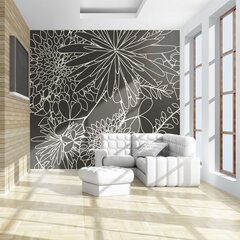 Fototapeet - Black and white floral background цена и информация | Фотообои | hansapost.ee