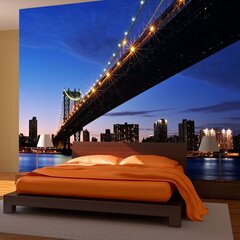 Fototapeet - Manhattan Bridge illuminated at night hind ja info | Fototapeedid | hansapost.ee