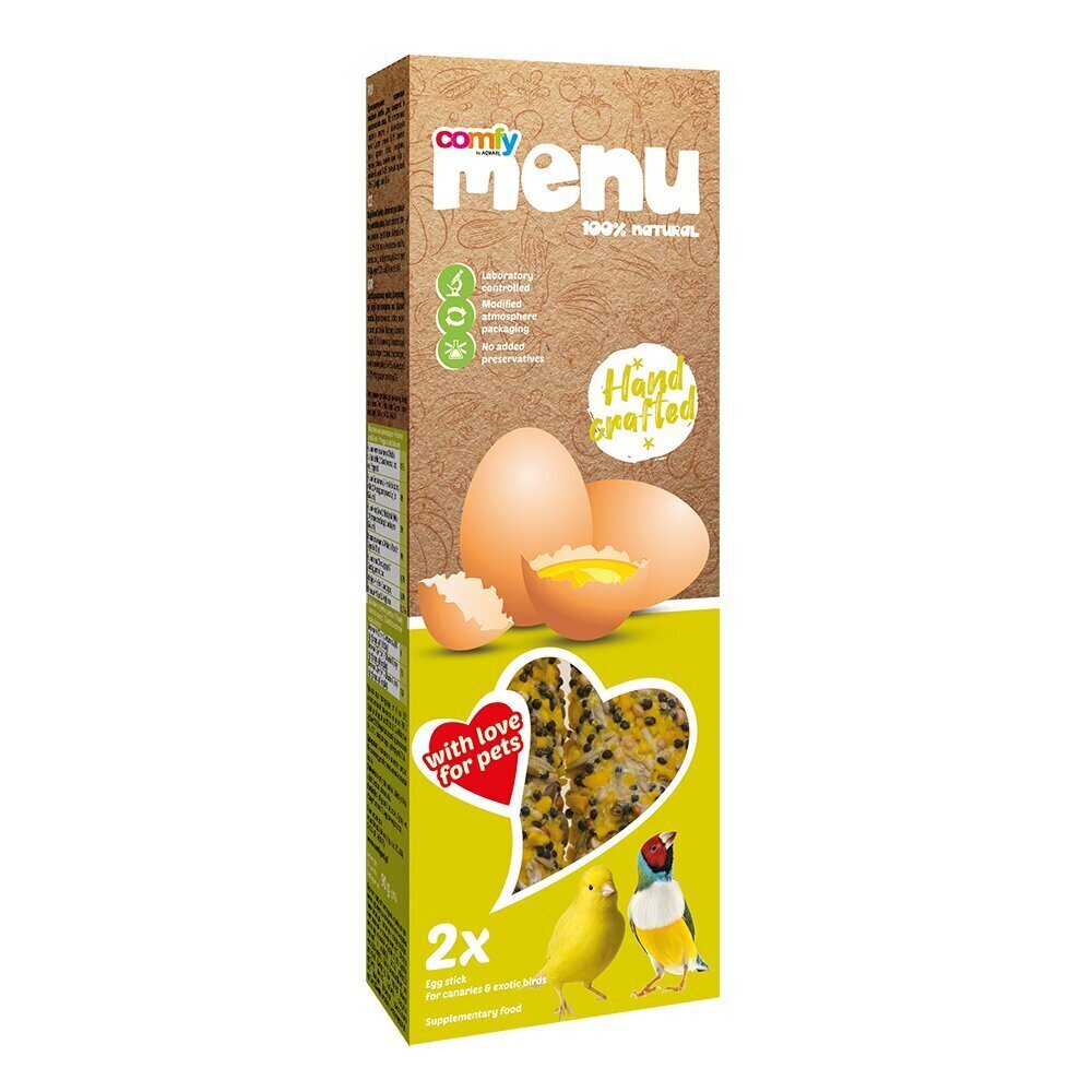 Maiusepulgad eksootilistele lindudele munaga Comfy Menu, 90 g цена и информация | Toit lindudele | hansapost.ee