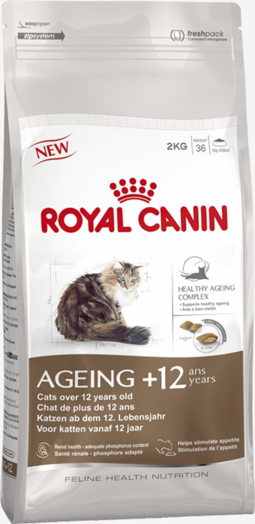 Royal Canin Ageing +12 kassitoit üle 12-a kassidele, 2 kg hind ja info | Kassi kuivtoit ja kassikrõbinad | hansapost.ee