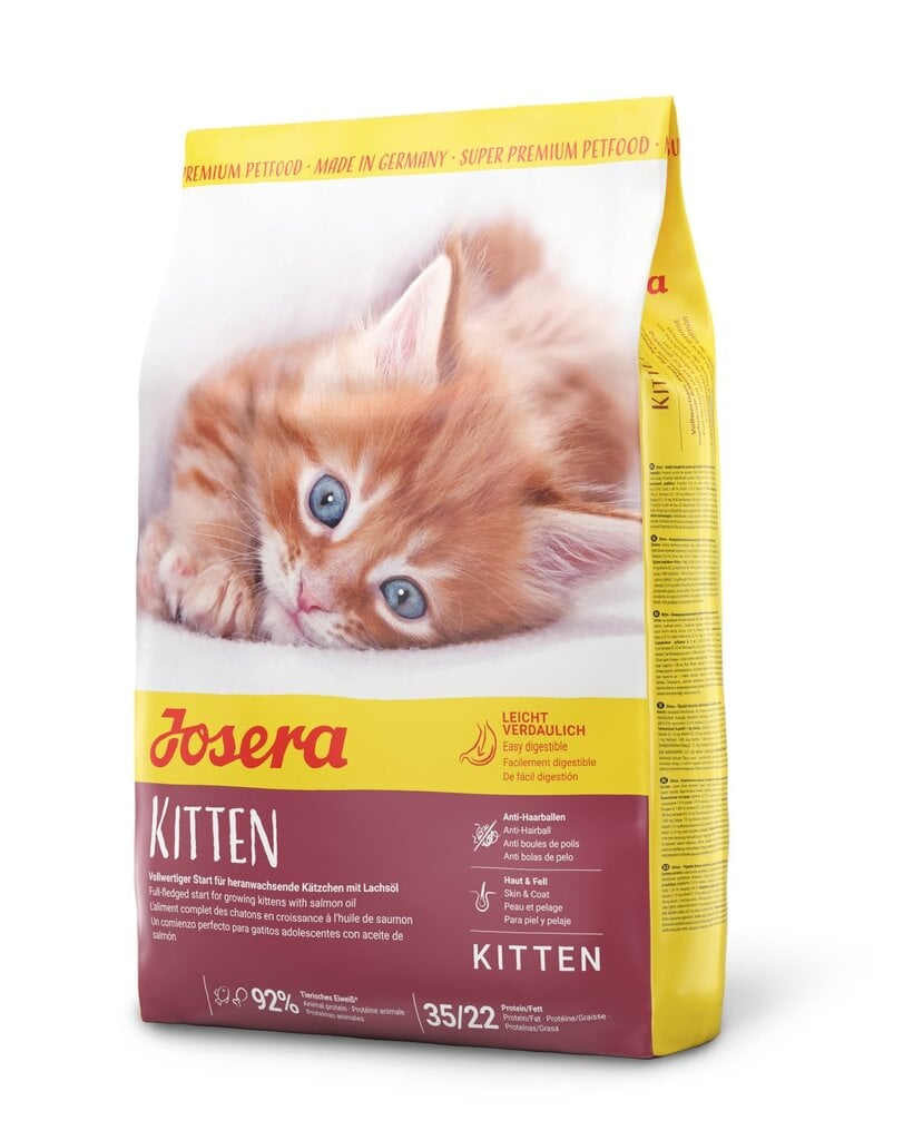 Kuivtoit kassipoegadele Josera Kitten, 2 kg цена и информация | Kassi kuivtoit ja kassikrõbinad | hansapost.ee