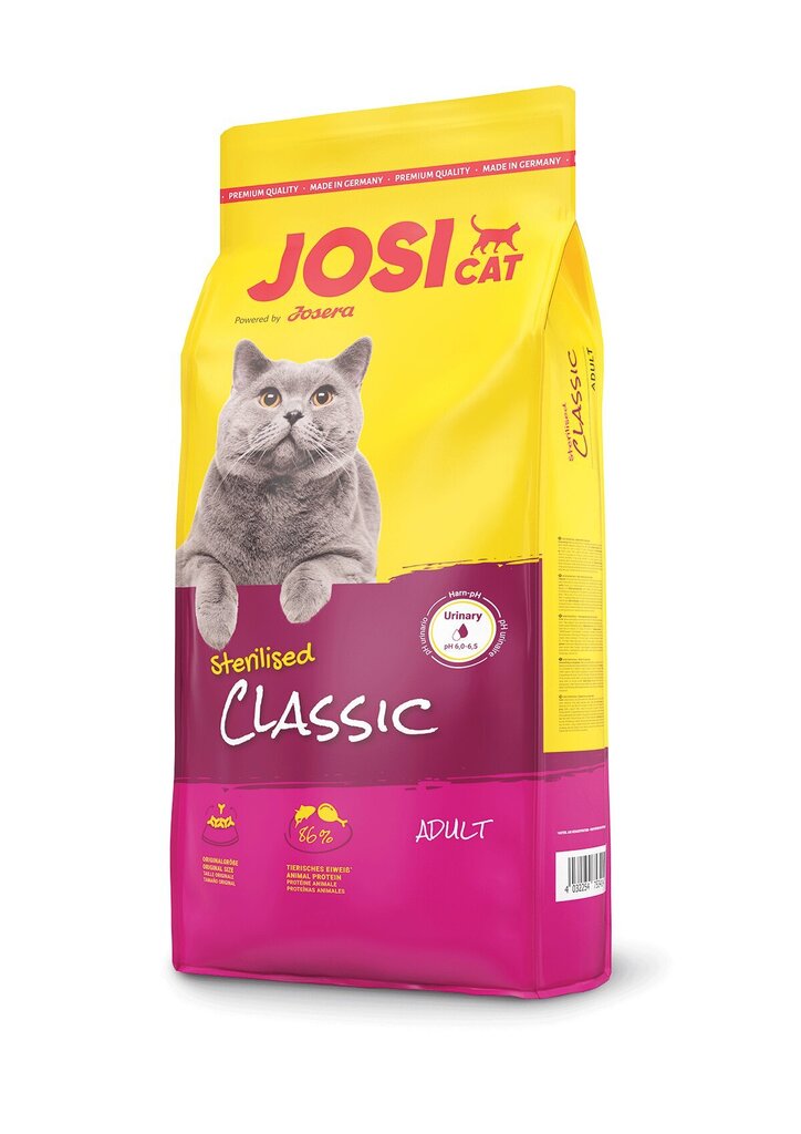 Kuivtoit JosiCat Classic steriliseeritud kassidele, 10 kg hind ja info | Kassi kuivtoit ja kassikrõbinad | hansapost.ee