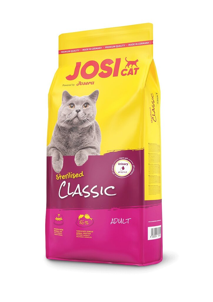 Kuivtoit JosiCat Classic steriliseeritud kassidele, 10 kg цена и информация | Kassi kuivtoit ja kassikrõbinad | hansapost.ee